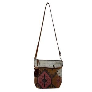 Olay Women’s crossbody bag calf hair Aztec texture Cowgirl Bohemian Southwest